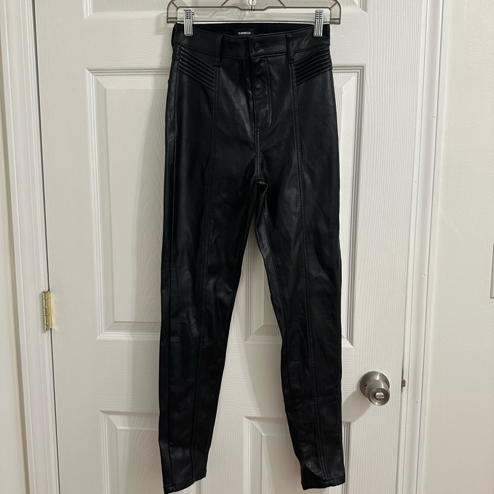 Express Skinny High Waisted Faux-Leather Jeggings